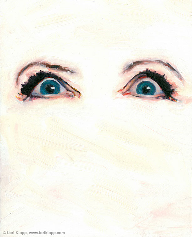 Elizabeth Warren portrait Portrait of Elizabeth Warren by Lori Klopp. Senator Warren uses a looking glass to inspect small print in credit card and loan applications.